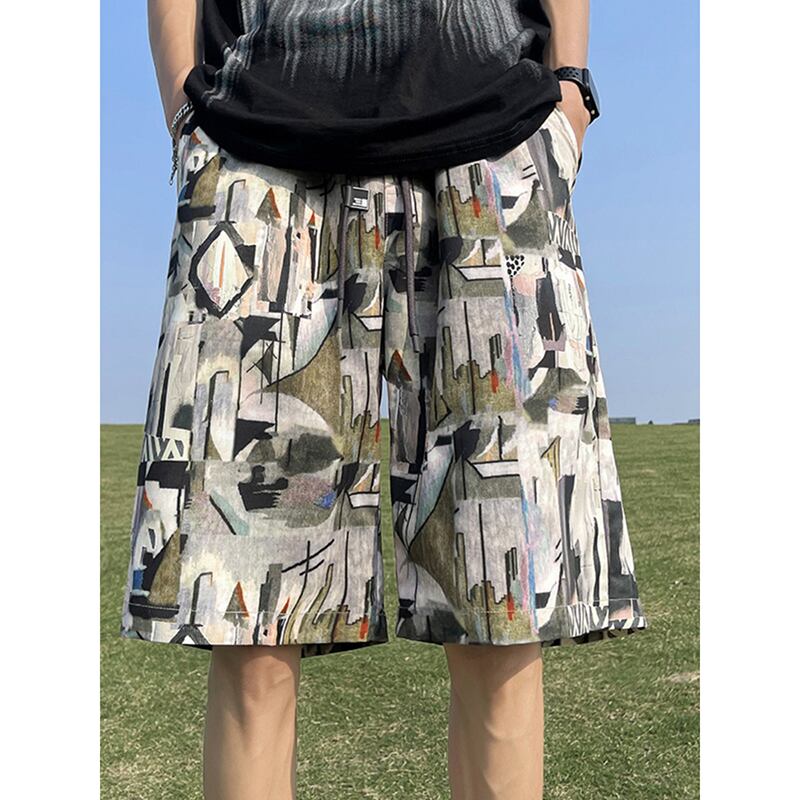 [CHAOMEICHEN Series] ★Shorts★ Graffiti Bottoms Short Length Pants Unisex Men's Large Size Slimming