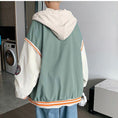 Load image into Gallery viewer, [Gyoshoen Series] ★Jacket★ 3 colors fake layered casual hooded unisex men's black blue green
