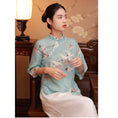 Load image into Gallery viewer, [FEXIAOYUAN series]★China style tops★ Shirt Improved temperament Improved Tang suit Thin Republic style Blue Blue Crane
