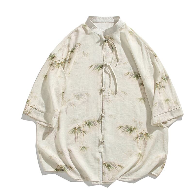 [JUNYI Series]★China Style Shirt★ Tops 5color Unisex Men's Large Size Bamboo Bamboo Pattern Print