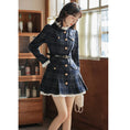 Load image into Gallery viewer, [MEIYI Series] ★One Piece★ Women's Short Length Plaid Pattern Commuting Date Office Lady Navy Improves Temperament
