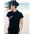 Load image into Gallery viewer, [Da Qinglong Shu Series] ★China style dress★ Improved cheongsam dress, velvet, improves temperament, long length, black
