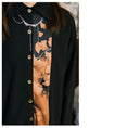 Load image into Gallery viewer, [Kokaisha --- Leaf Series] ★China style shirt★ Tops, long sleeve shirt, retro color scheme, cute black, orange
