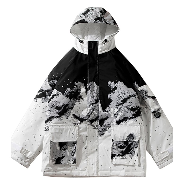 [Mengba Series] ★Winter Coat★ 2color Thick Warm Snowy Mountain Unisex Men's Casual Black White