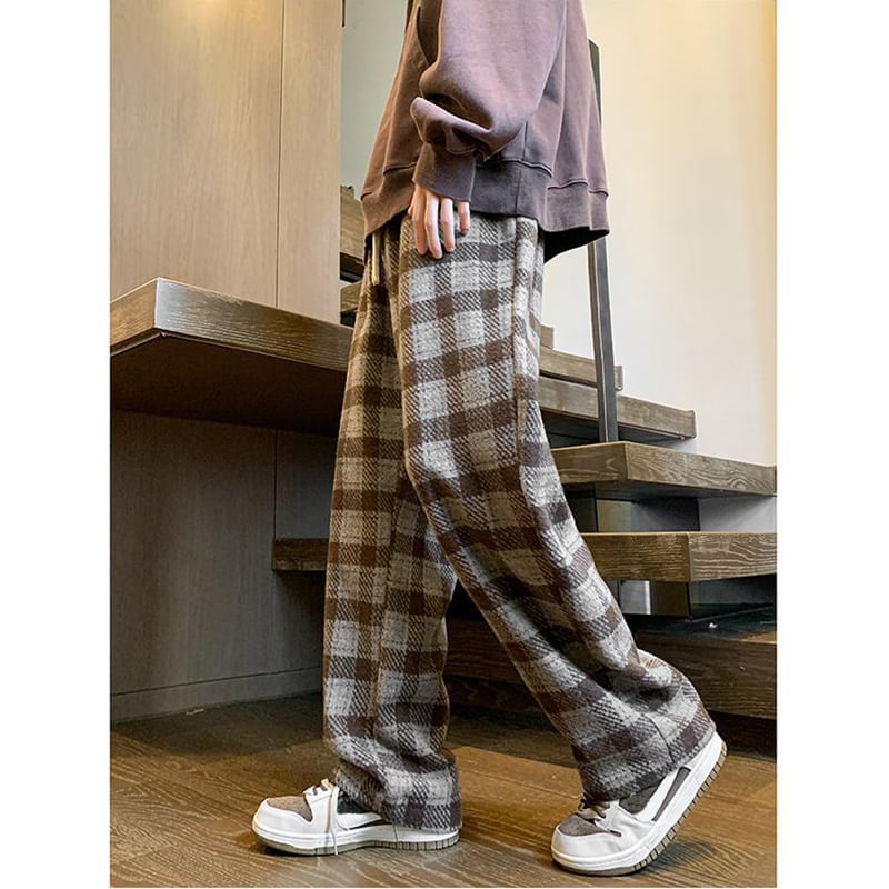 [CEXU Series]★Casual Pants★ Size M~9L 4color Bottoms Pants Unisex Men's Plaid Pattern Large Size