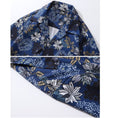 Load image into Gallery viewer, [TRAVEL ISSUANCE Series] ★Floral pattern shirt★ Unisex, men's, unique, loose, easy to match, dark blue, blue
