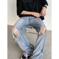 Load image into Gallery viewer, [FENGLIN series]★Denim pants★ 2color bottoms black blue slimming slimming fashion
