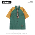 Load image into Gallery viewer, [ACRARDIC Series]★Shirt with tie★ 2color tops short sleeve shirt color scheme unisex men's denim shirt
