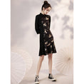 Load image into Gallery viewer, [YUEQIAO Series]★Cheongsam dress★China style dress Mermaid line Temperament enhancement Long sleeve Switchable
