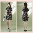 Load image into Gallery viewer, [YUEQIAO Series]★Cheongsam dress★Short length velvet Chinese style dress print retro
