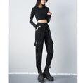 Load image into Gallery viewer, [AZE Series] ★Casual Pants★ Pants with Chains Bottoms Black Black Autumn Clothes Easy to Match and Slimming
