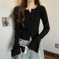 Load image into Gallery viewer, [DINGNING Series] ★Knit tops★ Tops Easy to match, slim, slimming, large size, black, black
