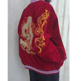 Load image into Gallery viewer, [Forever series]★China style outerwear★2color Black or red Dragon embroidered Dragon Dragon crest Stadium jacket Jacket Sukajan
