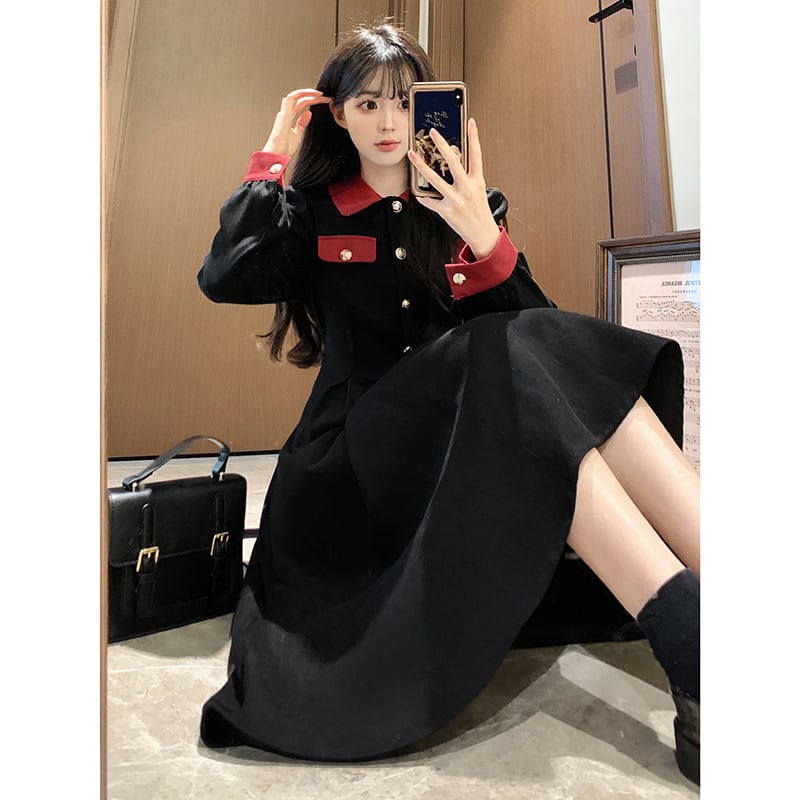 [Dong Xiaojie Series] ★Dress★ Color scheme: Large size, cute, black, long length