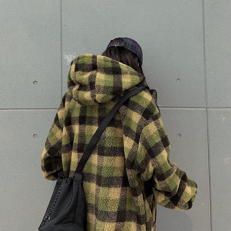 [Style Series]★Outerwear★ Jacket, Unisex, Men's, Can be worn on both sides, Plaid pattern, Hood, Loose, ML, XL