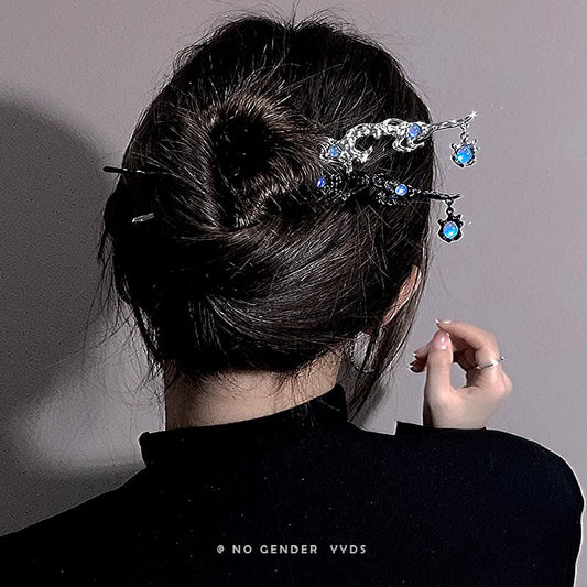 [yyds genderless series]★China style hair ornament, hairpin, 1 piece★2color black or silver ladies accessories, easy to match, cute