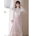 Load image into Gallery viewer, [Kaede bamboo---Hanako rabbit series] ★China style setup★ 2-piece set, long sleeve shirt + windshield skirt, coming-of-age ceremony, everyday wear, white, pink
