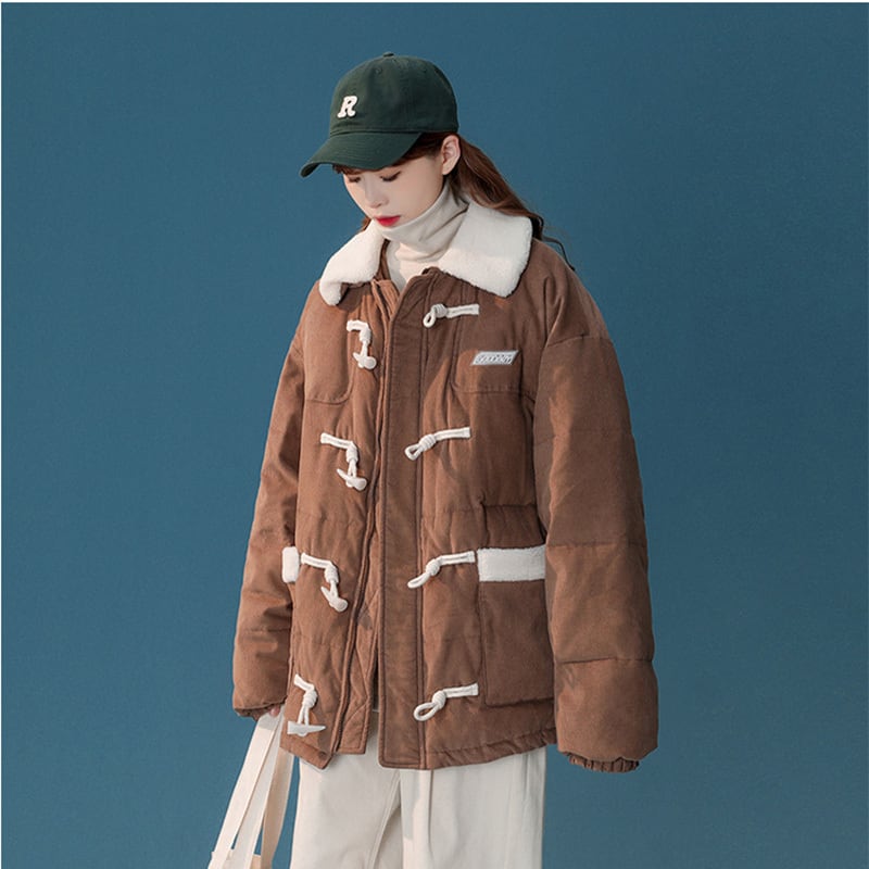 [Suikoishi Series] ★Winter Coat★ Cotton Coat Outerwear 2color Unisex Men's No Hat Beige Coffee Color