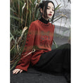 Load image into Gallery viewer, [Big Blue Dragon Series] ★Chinese style sweater★ Knit tops Dragon embroidery Chinese clothes Red Red New Year Christmas
