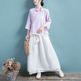 Load image into Gallery viewer, [Qing Series]★China style tops★ 5color Summer Embroidery Blue Green Gray White Purple Pink
