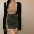 Load image into Gallery viewer, [XJXJ Series] ★Mini Skirt★ Denim Skirt Bottoms 2color Blue or Black Sexy High Waist SML
