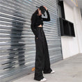 Load image into Gallery viewer, [Demon King Series]★Gaucho Pants★ Pants Bottoms Gaucho High Waist Long Length Plain Black Black Casual
