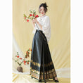 Load image into Gallery viewer, [Three---Fukuju Santa Series] ★Chinese style skirt★ 2color Maki skirt bottoms Chinese clothing Black Red Improved Hanfu Hanfu skirt
