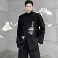 Load image into Gallery viewer, [Illustrated series] ★China style blazer★ Outerwear bamboo unisex men's black black ML XL print
