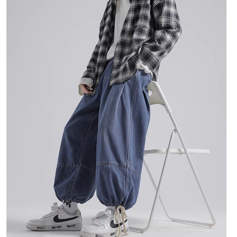 [KADISHOU series]★Denim pants★ 2color bottoms pants unisex men's simple black blue large size