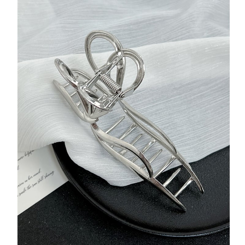 [KANSAI Series] ★Hair Ornament★ Hair Clip Accessory Small Item Silver Unique Easy to Match Trendy Stylish Large Bun Hair Shiny Women Gift