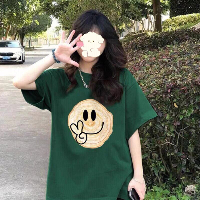 [SENSU Series] ★T-shirt★ Short sleeve tops Unisex Men's Cartoon Youth Green Easy to match