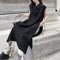 Load image into Gallery viewer, [YIDAO Series] ★China-style dress★ Chinese dress Black Black improved cheongsam dress Slit
