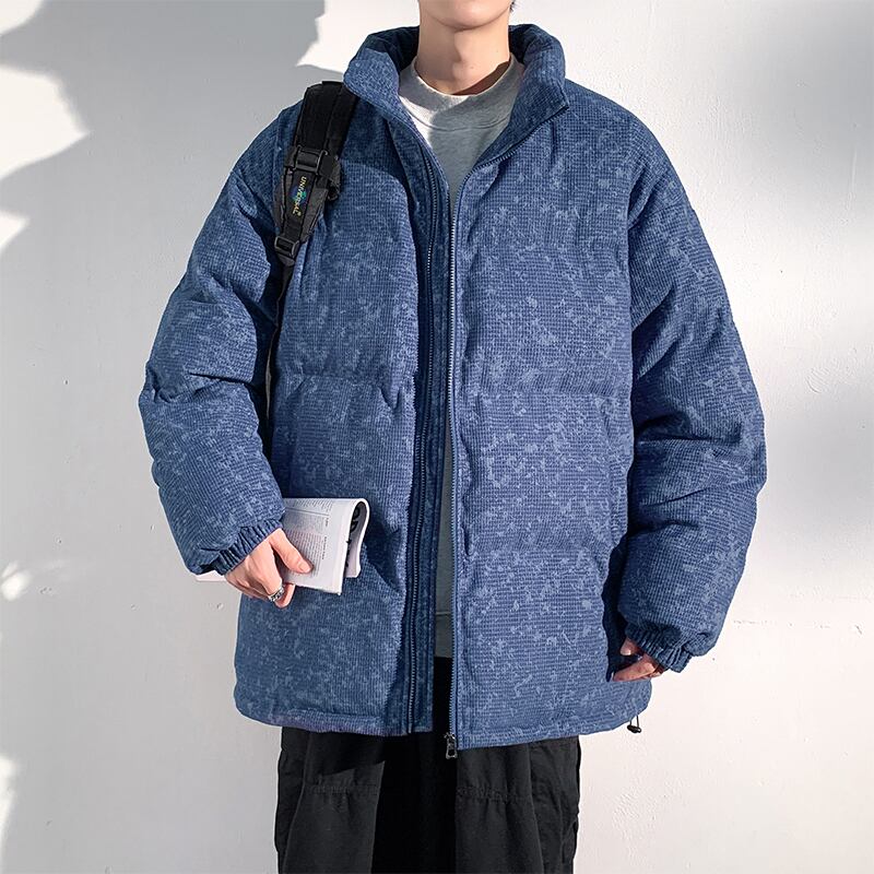 [DUFENG Series] ★Cotton coat★ 3color outer winter coat unisex men's large size green black blue