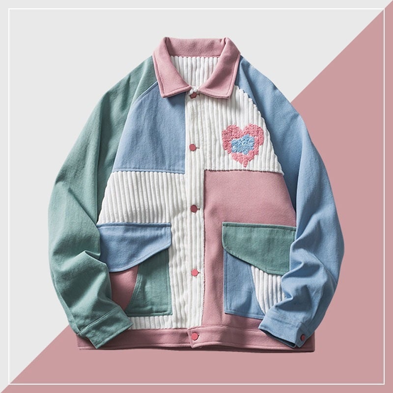 [MEIQI series] ★Outer★ Jacket Color scheme Cute Sweet Youth Pink SML XL 2XL Pink