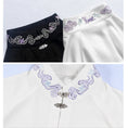 Load image into Gallery viewer, [Old Monster---Rabbit Series]★China-style shirt★ Tops 2color Original Rabbit Embroidery Cute White Black
