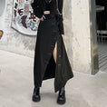 Load image into Gallery viewer, [Lin Shushuo Series] ★China style skirt★ Bottoms Slit Asymmetrical Unique Harajuku style Easy to match Slimming Black Black
