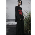 Load image into Gallery viewer, [Big Blue Dragon Series] ★Chinese style sweater★ Knit tops Dragon crest Chinese clothing Black Black Irregular
