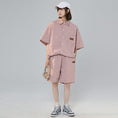 Load image into Gallery viewer, [CHAOMEICHEN series]★Setup★ 3color shirt + shorts summer clothes unisex men's white coffee color pink
