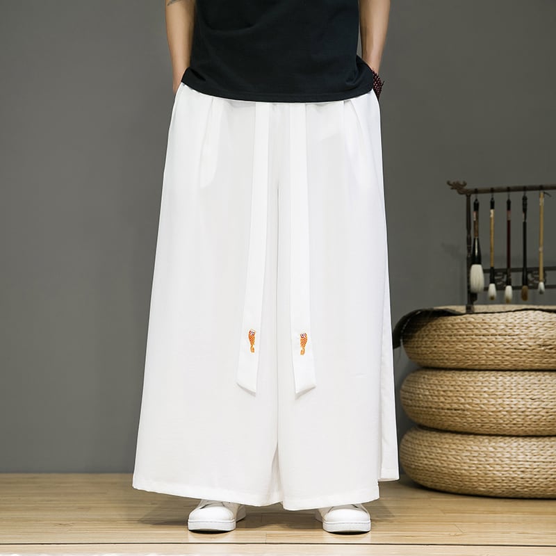 [Small Trouble Series]★China Style Pants★ 5color Bottoms Unisex Men's Large Size Gaucho Pants