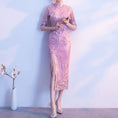 Load image into Gallery viewer, Embroidered Chinese dress, lace dress, large size, 4 colors to choose from
