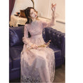 Load image into Gallery viewer, [Kasa no Castle Series]★China style dress★ Lace Princess Light Purple Long Sleeve Date Cute Retro
