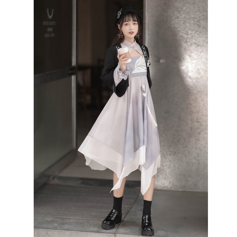 [Dust, smoke, clouds, dreams --- Beautiful Lantern Series] ★Chinese-style set★ One-piece dress + outerwear Chinese clothing Hanfu one-piece dress Original Cute