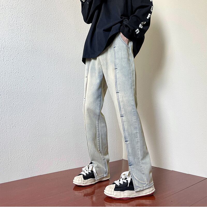 [KAAIER Series]★Denim pants★ 2color bottoms pants unisex men's retro easy to match slimming