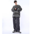 Load image into Gallery viewer, [MGJM Series]★Knit tops★ 2color horizontal striped striped pattern retro unisex men's women's Harajuku style easy to match
