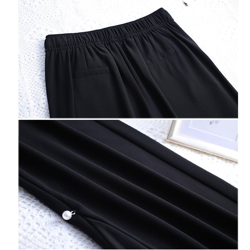 [Aooka Series] ★ Gaucho pants ★ Chiffon slit chiffon high waist slimming large size