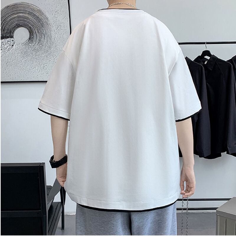 [JIAXUN Series] ★Short sleeve T-shirt★ Large size M~9L 3color Tops Unisex Men's Faux Layered