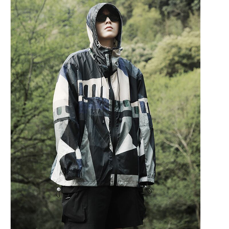 [SIN87 Series] ★UV protection★ UPF50+ Sun protection, cooling protection, thin outerwear, print, unisex, men's