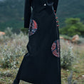 Load image into Gallery viewer, [Big Blue Dragon Series]★China style skirt★ PU skirt Chinese button ethnic style black black slimming wear
