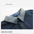 Load image into Gallery viewer, [DESCHPE Series]★Denim Shirt★ POLO Shirt Tops Unisex Men's Embroidery Alphabet Blue Blue
