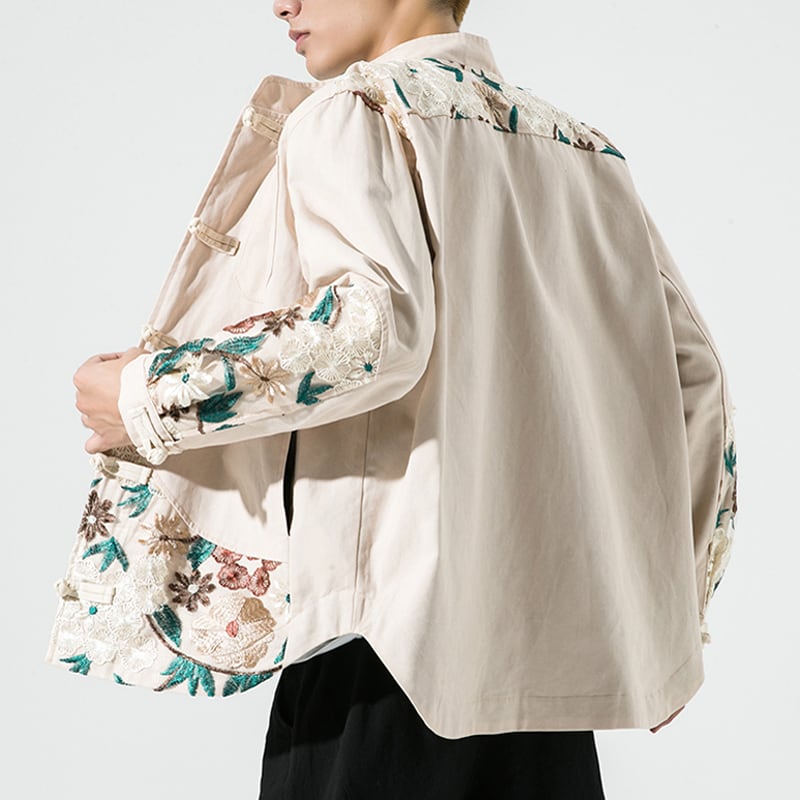 [Kimitsu Series] ★China style jacket★ Quilted Warm 2color Unisex Men's Embroidery China button